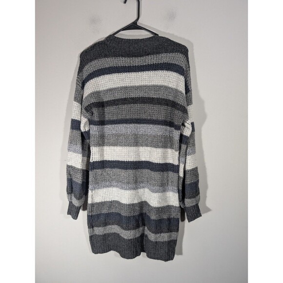 American Eagle Womens Gray Striped Long Sleeve Sweater Dress Sz S Academia - Picture 2 of 8
